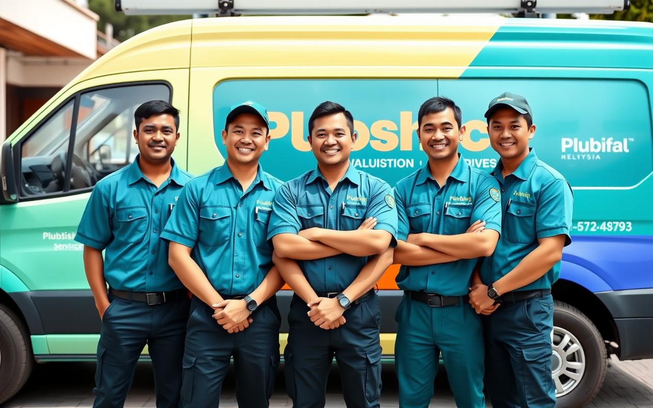 The Tidewell plumbing team in matching uniforms